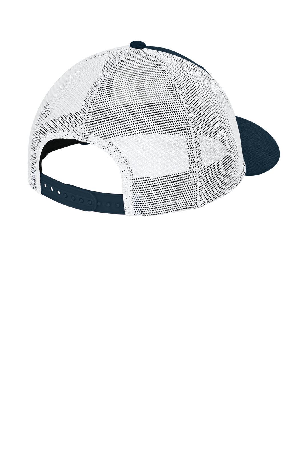 Rear View of FlagDpNv/W New Era Snapback Low Profile Trucker Cap NE207