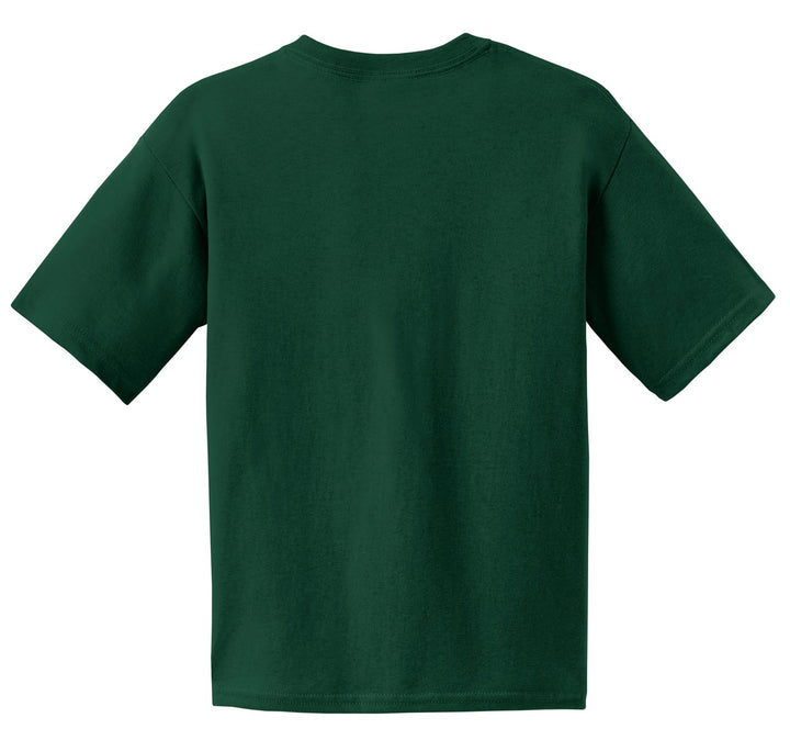 Rear View of Forest Gildan - Youth Ultra Cotton 100% US Cotton T-Shirt. 2000B