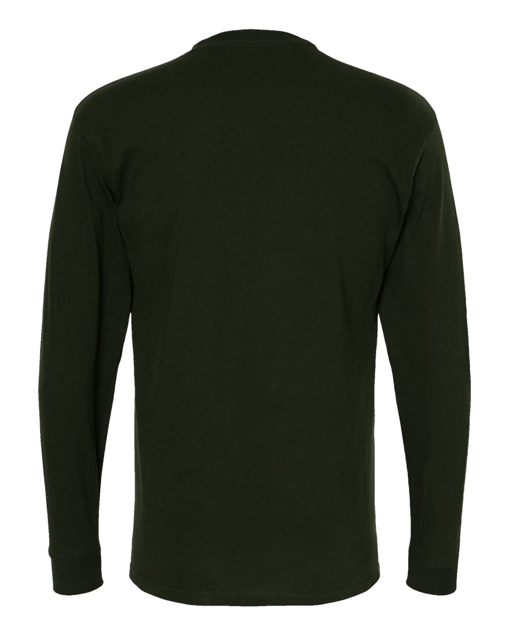 Rear View of Forest Green Gold Soft Touch Long Sleeve T-Shirt - 4820