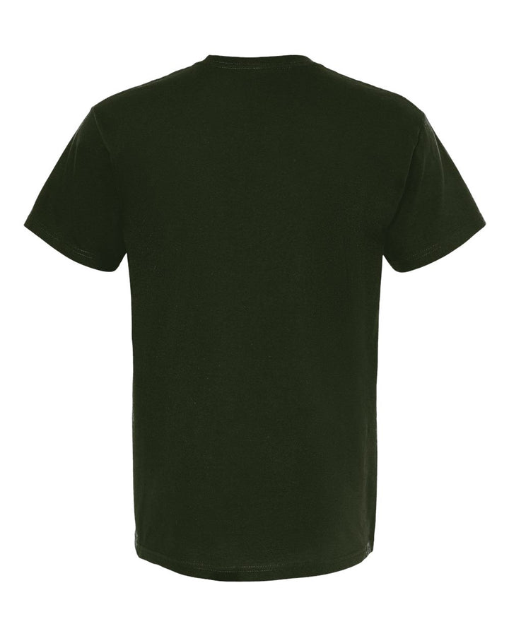 Rear View of Forest Green Gold Soft Touch T-Shirt - 4800