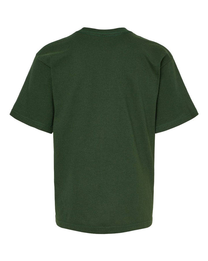 Rear View of Forest Green Youth Gold Soft Touch T-Shirt - 4850