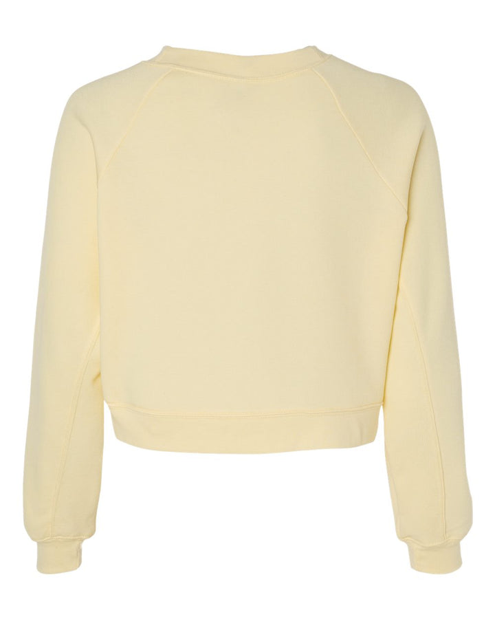 Rear View of French Vanilla Women's Raglan Pullover Fleece - 7505
