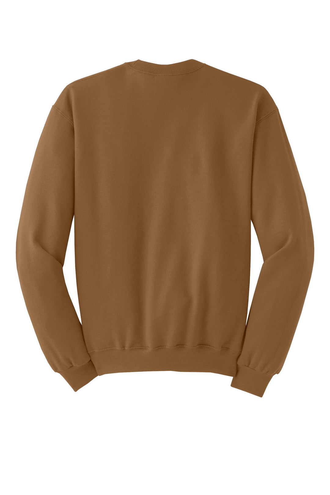 Rear View of GldnPecan Jerzees - NuBlend Crewneck Sweatshirt. 562M