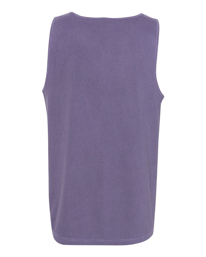 Rear View of Grape Garment-Dyed Heavyweight Tank Top - 9360