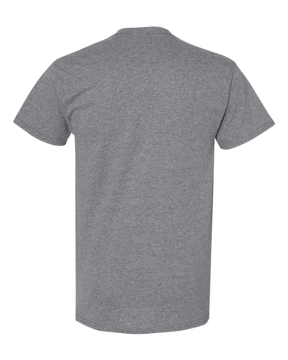 Rear View of Graphite Heather Heavy Cotton™ T-Shirt - 5000