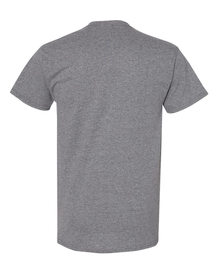 Rear View of Graphite Heather Heavy Cotton™ T-Shirt - 5000