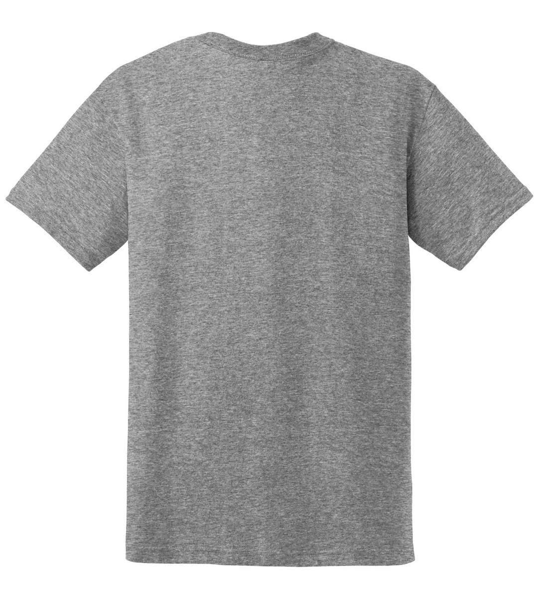 Rear View of Graphite Hthr Gildan DryBlend 50 Cotton/50 Poly T-Shirt. 8000