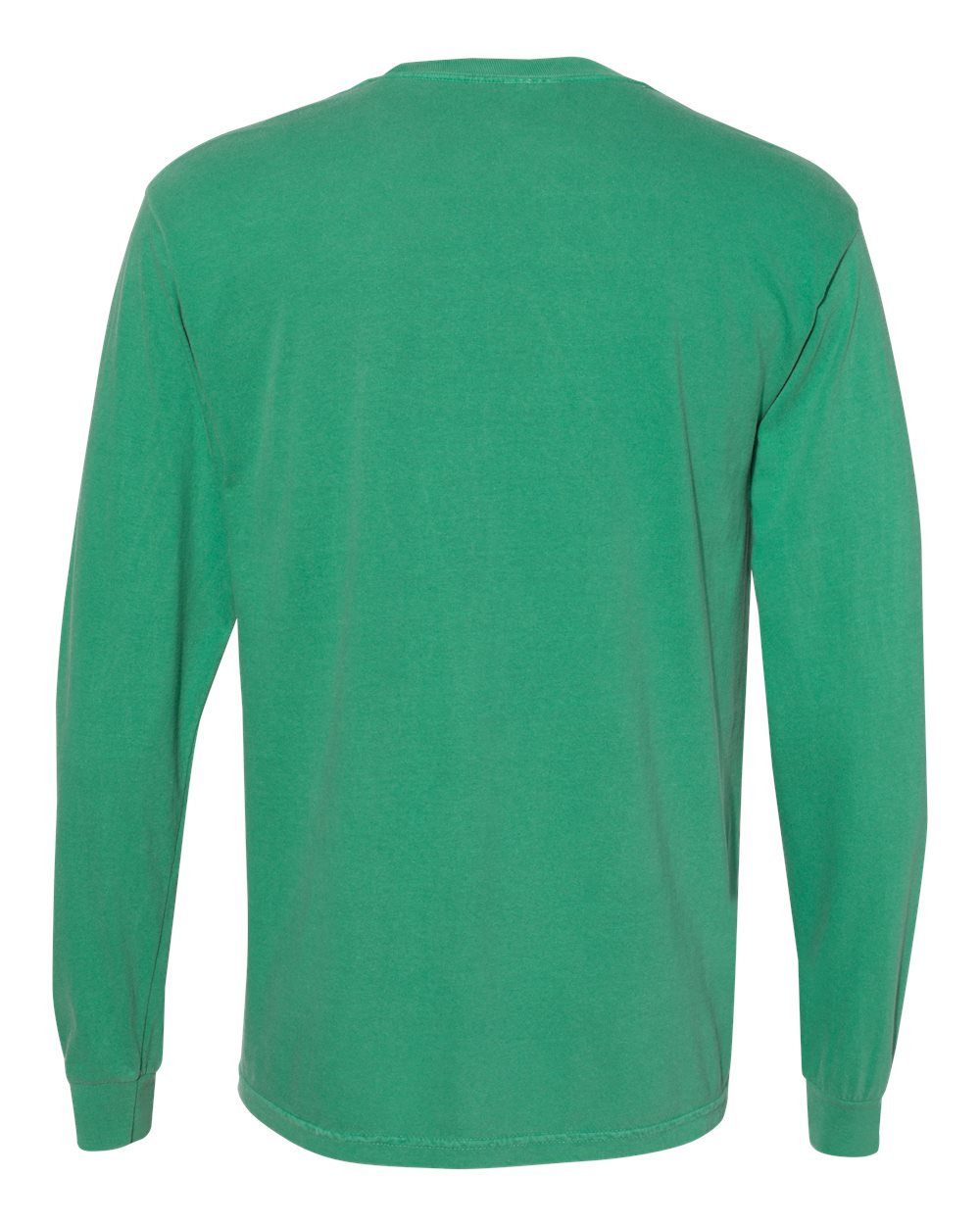 Rear View of Grass Garment-Dyed Heavyweight Long Sleeve T-Shirt - 6014