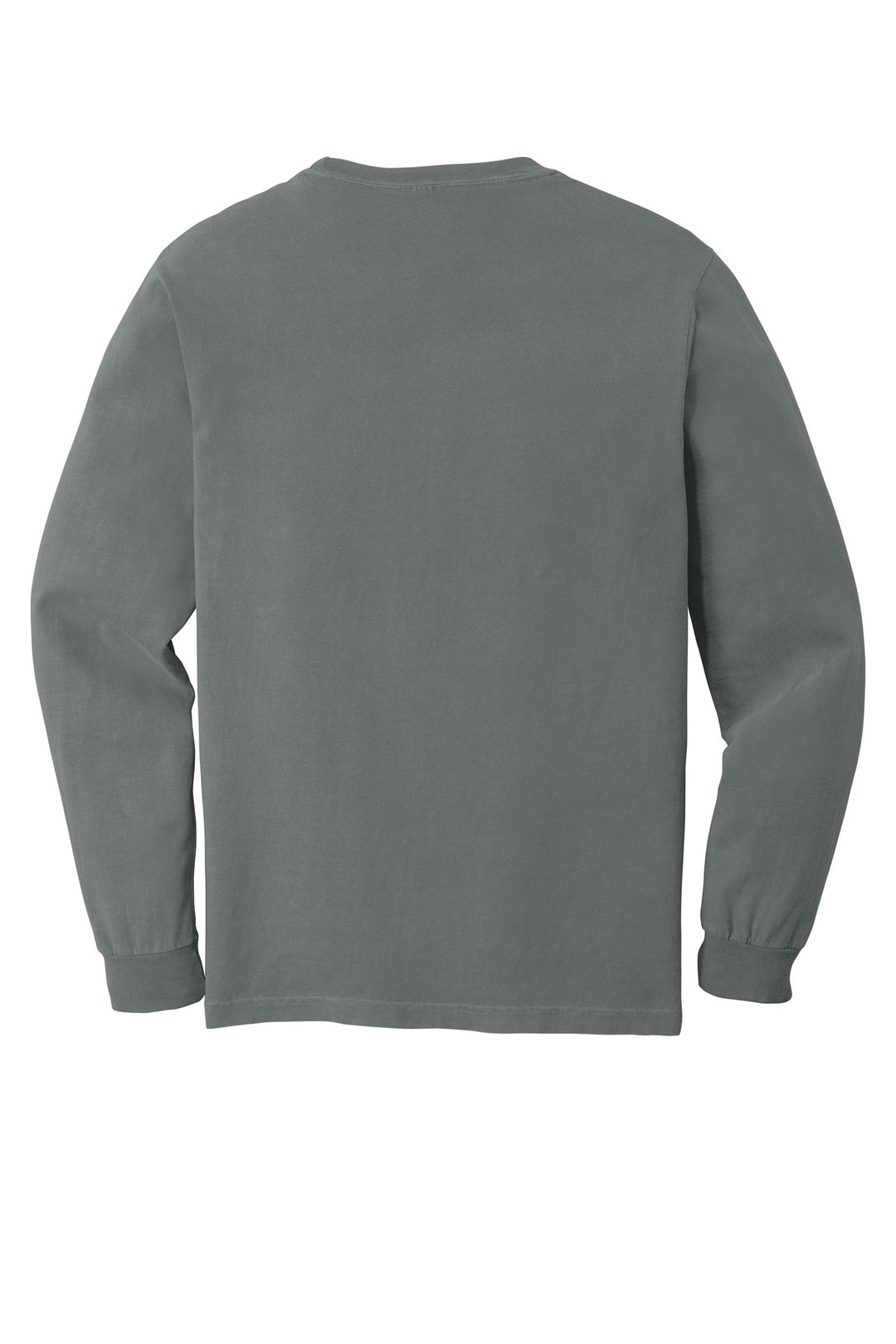 Rear View of Grey COMFORT COLORS Heavyweight Ring Spun Long Sleeve Tee. 6014