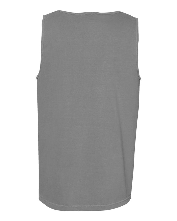 Rear View of Grey Garment-Dyed Heavyweight Tank Top - 9360