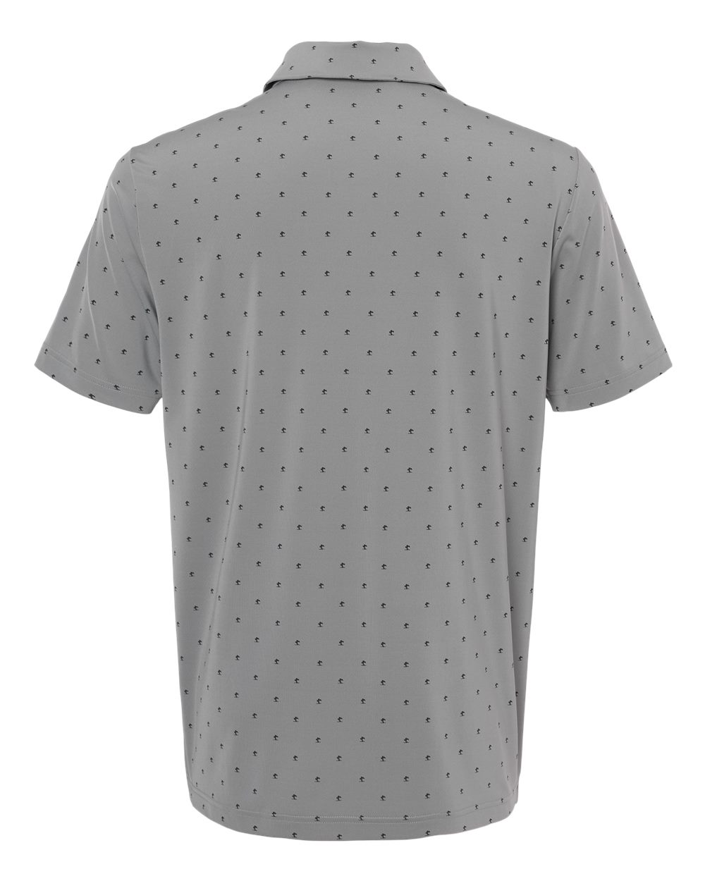 Rear View of Grey Three/ Black Pine Tree Polo - A574