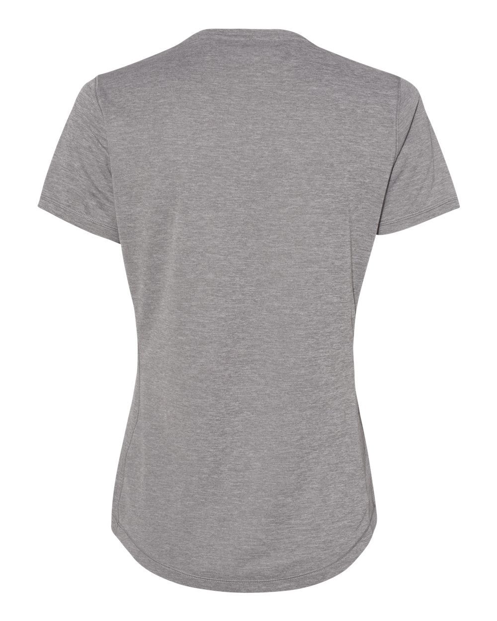 Rear View of Grey Three Heather Women's Sport T-Shirt - A377