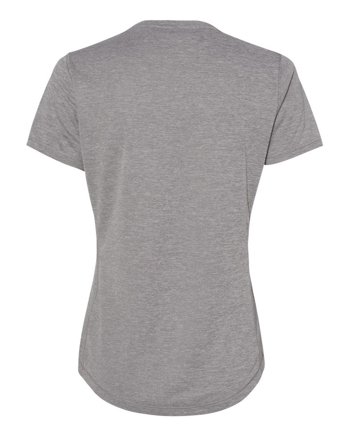 Rear View of Grey Three Heather Women's Sport T-Shirt - A377