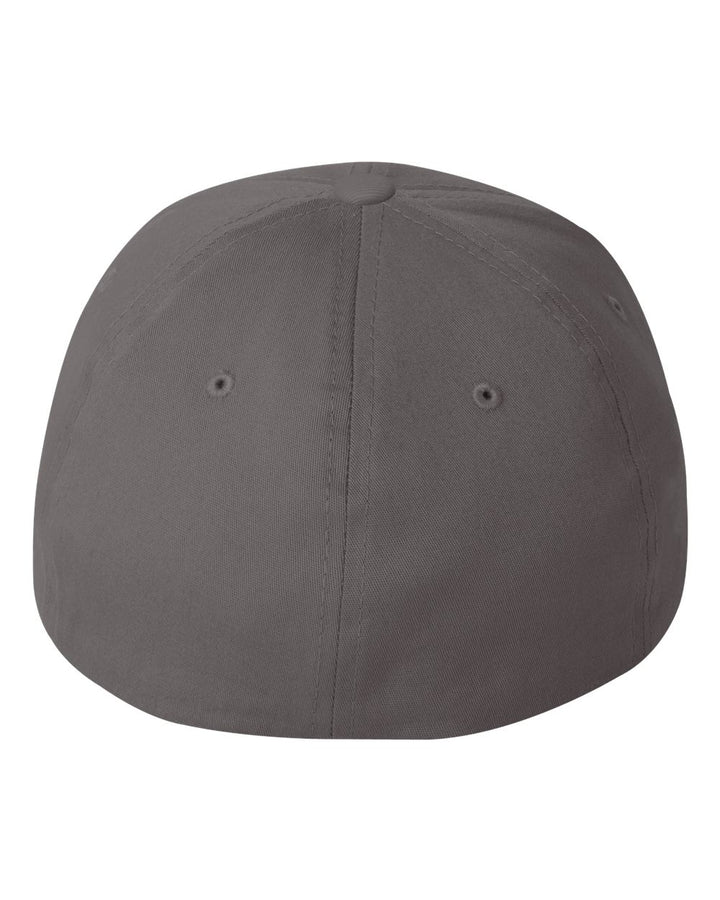 Rear View of Grey V-Flexfit® Cotton Twill Cap - 5001