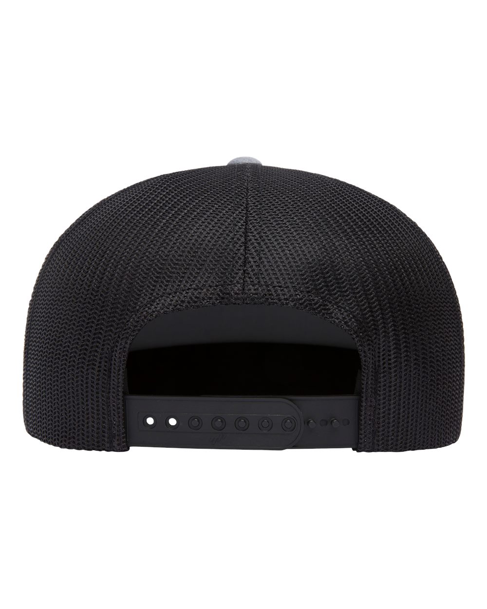 Rear View of Heather/ Black Five-Panel Classic Trucker Cap - 6006