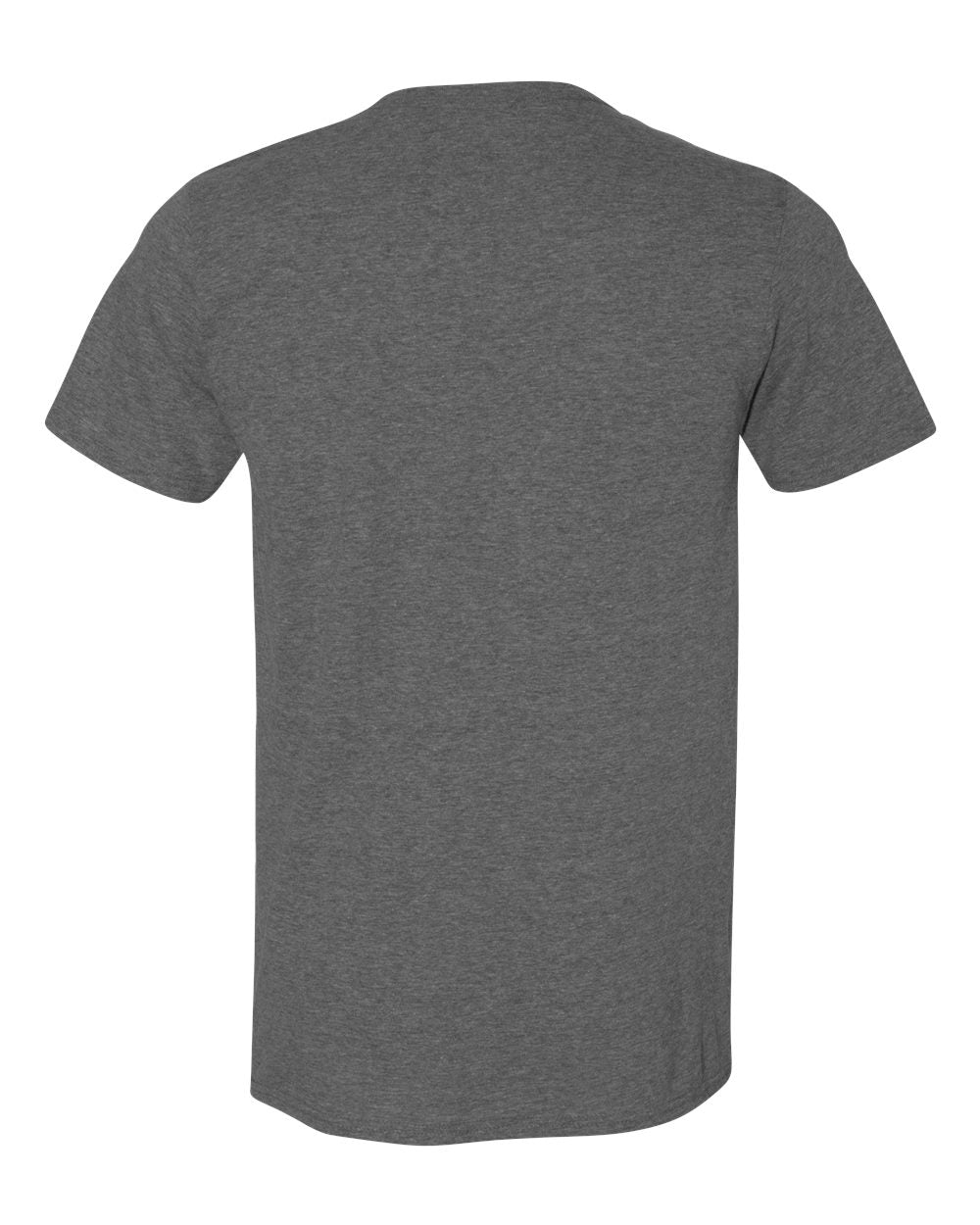 Rear View of Heather Dark Grey Softstyle® T-Shirt - 64000