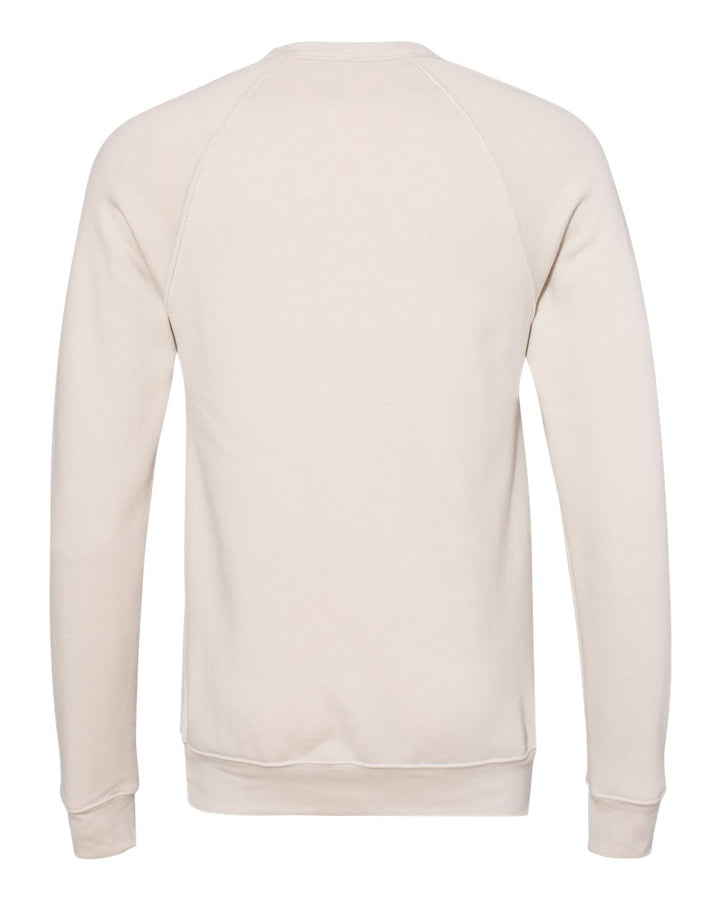 Rear View of Heather Dust Sponge Fleece Raglan Crewneck Sweatshirt - 3901
