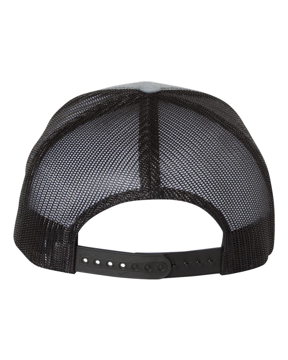 Rear View of Heather Grey/ Black Retro Trucker Cap - 6606