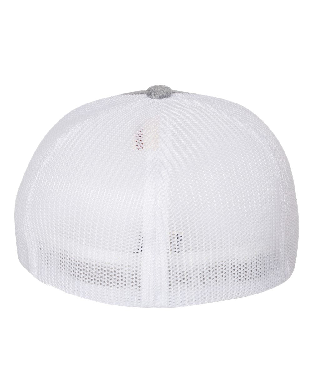 Rear View of Heather Grey/ White Mélange Trucker Cap - 6311