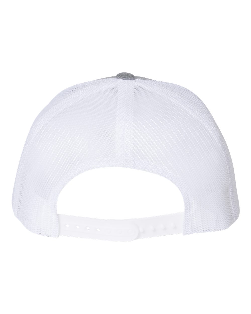 Rear View of Heather Grey/ White Retro Trucker Cap - 6606