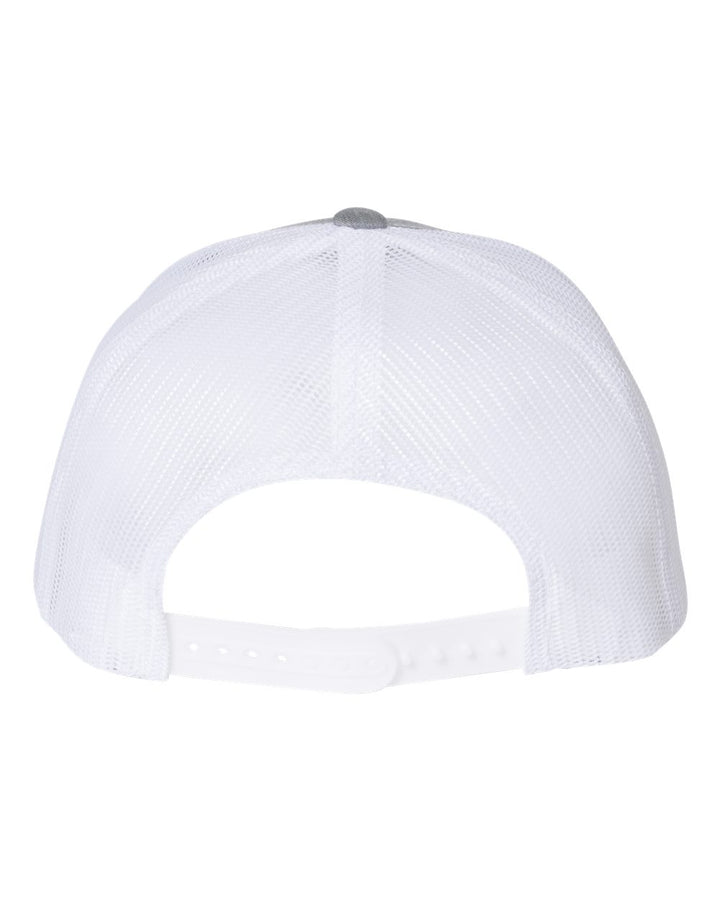Rear View of Heather Grey/ White Retro Trucker Cap - 6606