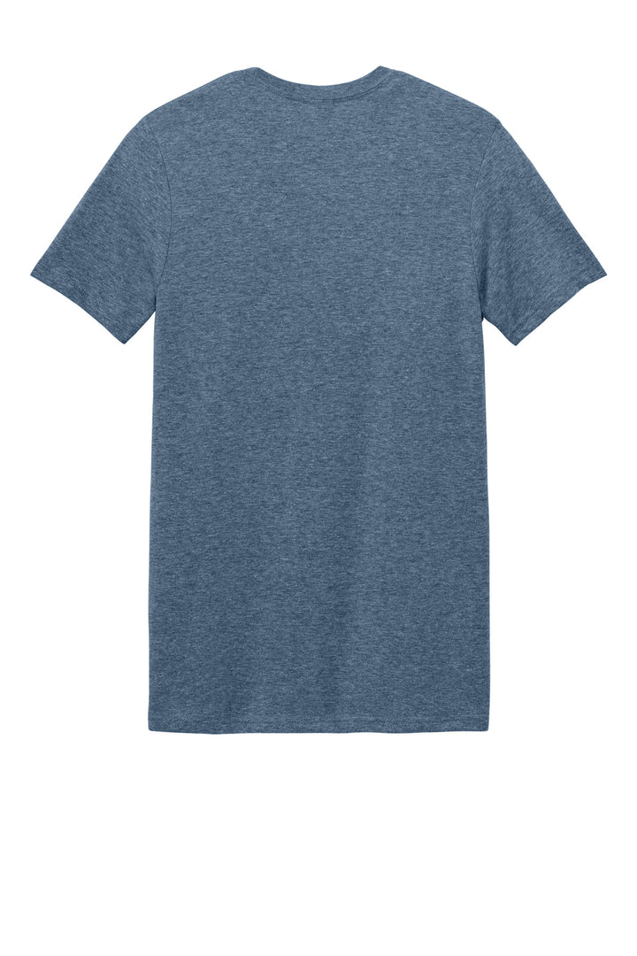 Rear View of Heather Indigo Gildan Softstyle T-Shirt. 64000