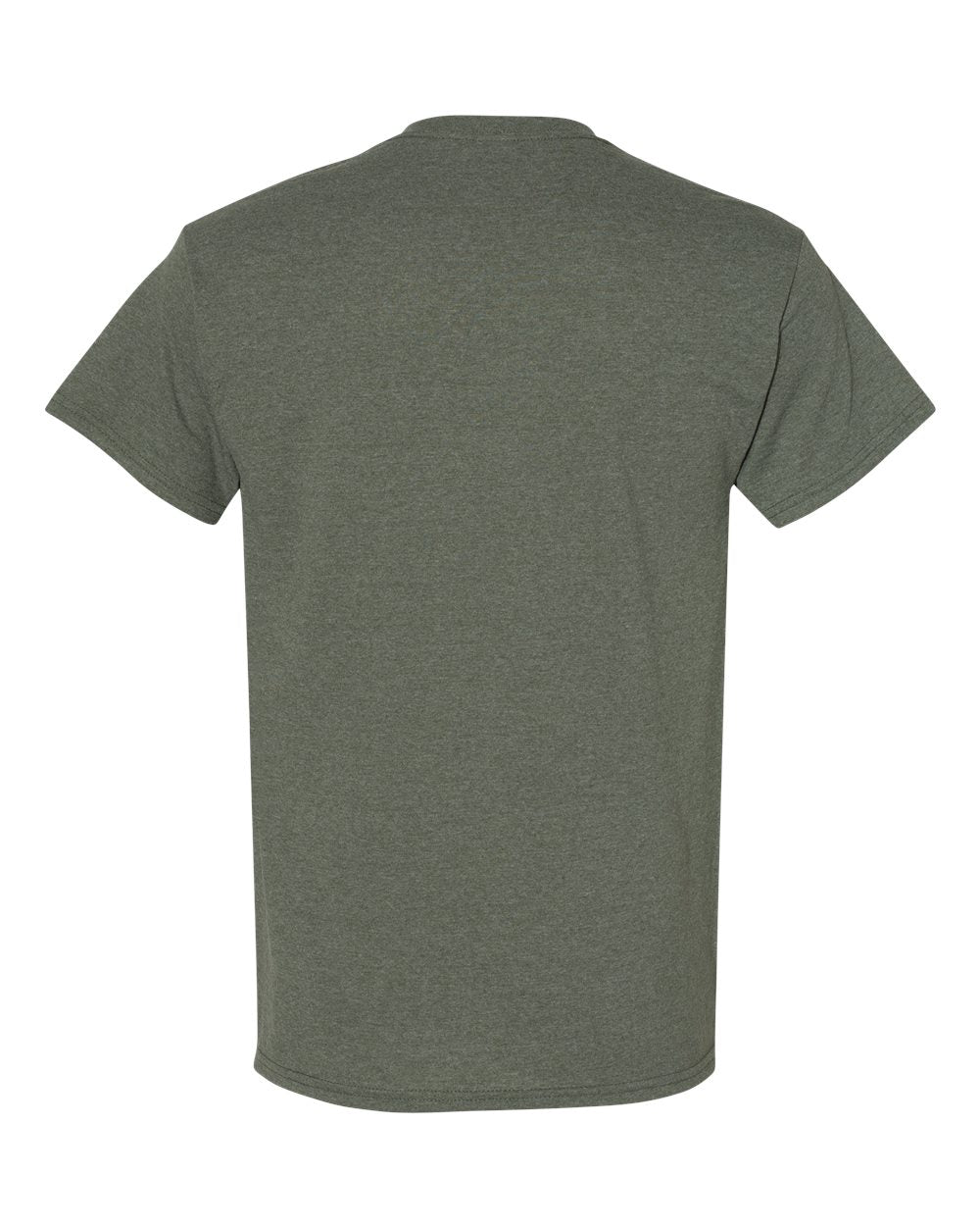 Rear View of Heather Military Green Heavy Cotton™ T-Shirt - 5000