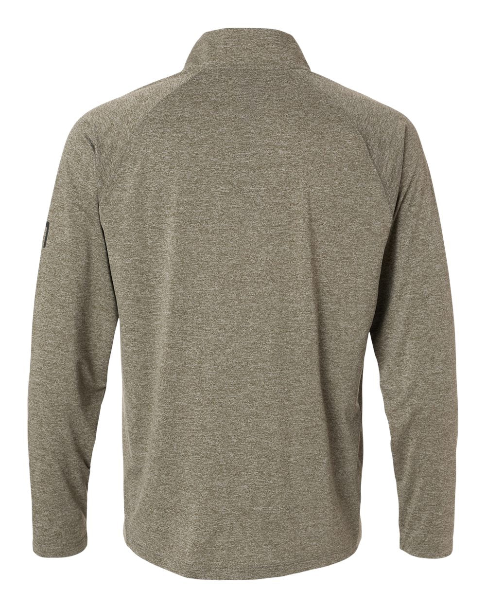 Rear View of Heather Moss Men's Airweight Heather Quarter-Zip Pullover - H1200715