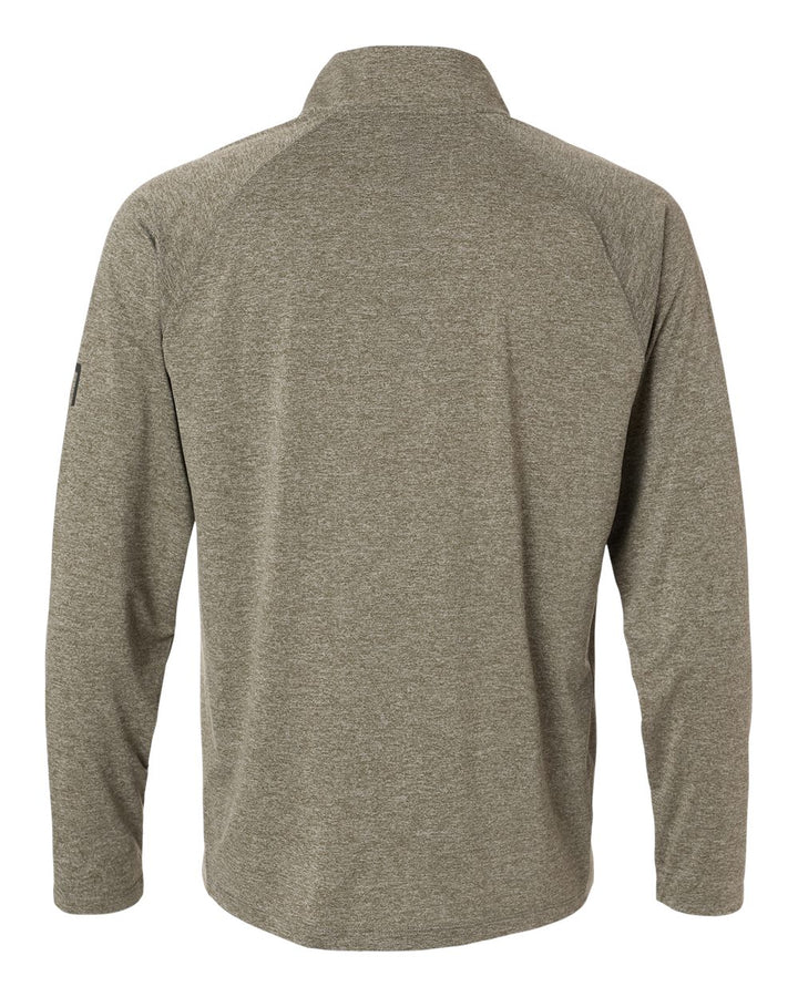 Rear View of Heather Moss Men's Airweight Heather Quarter-Zip Pullover - H1200715