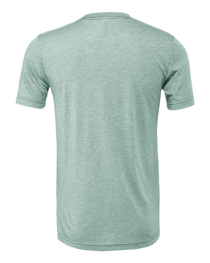 Rear View of Heather Prism Dusty Blue CVC Jersey Tee - 3001CVC