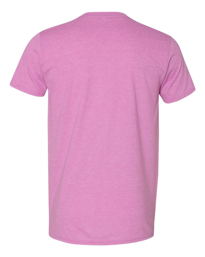 Rear View of Heather Radiant Orchid Softstyle® T-Shirt - 64000