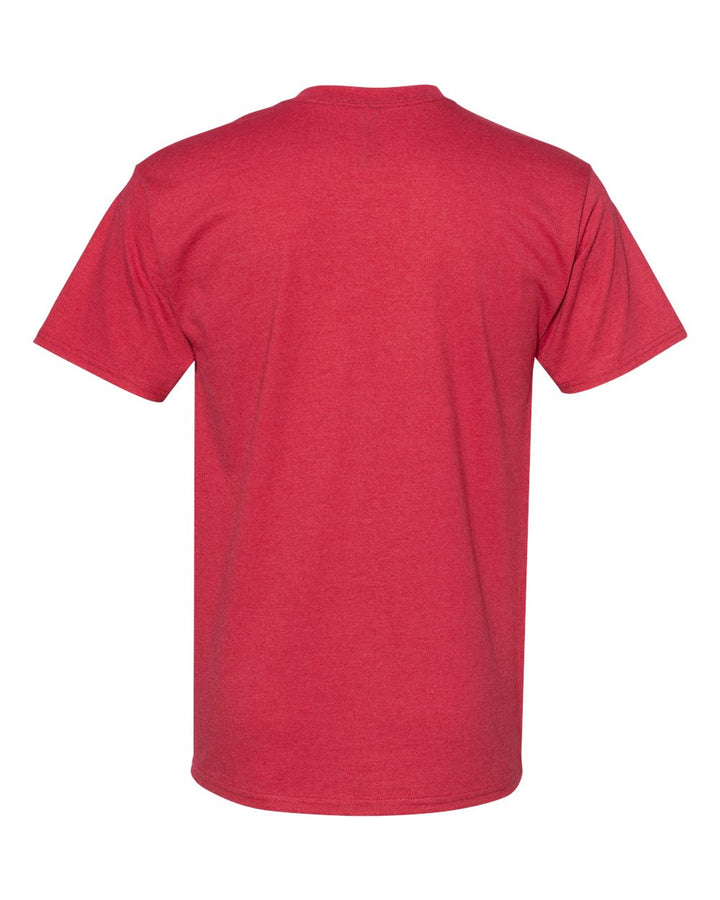 Rear View of Heather Red Beefy-T® T-Shirt - 5180