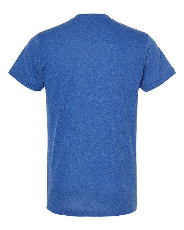 Rear View of Heather Royal Poly-Rich T-Shirt - 241