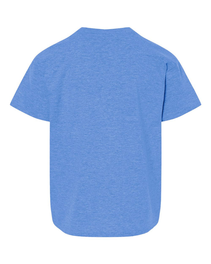 Rear View of Heather Royal Softstyle® Youth T-Shirt - 64000B