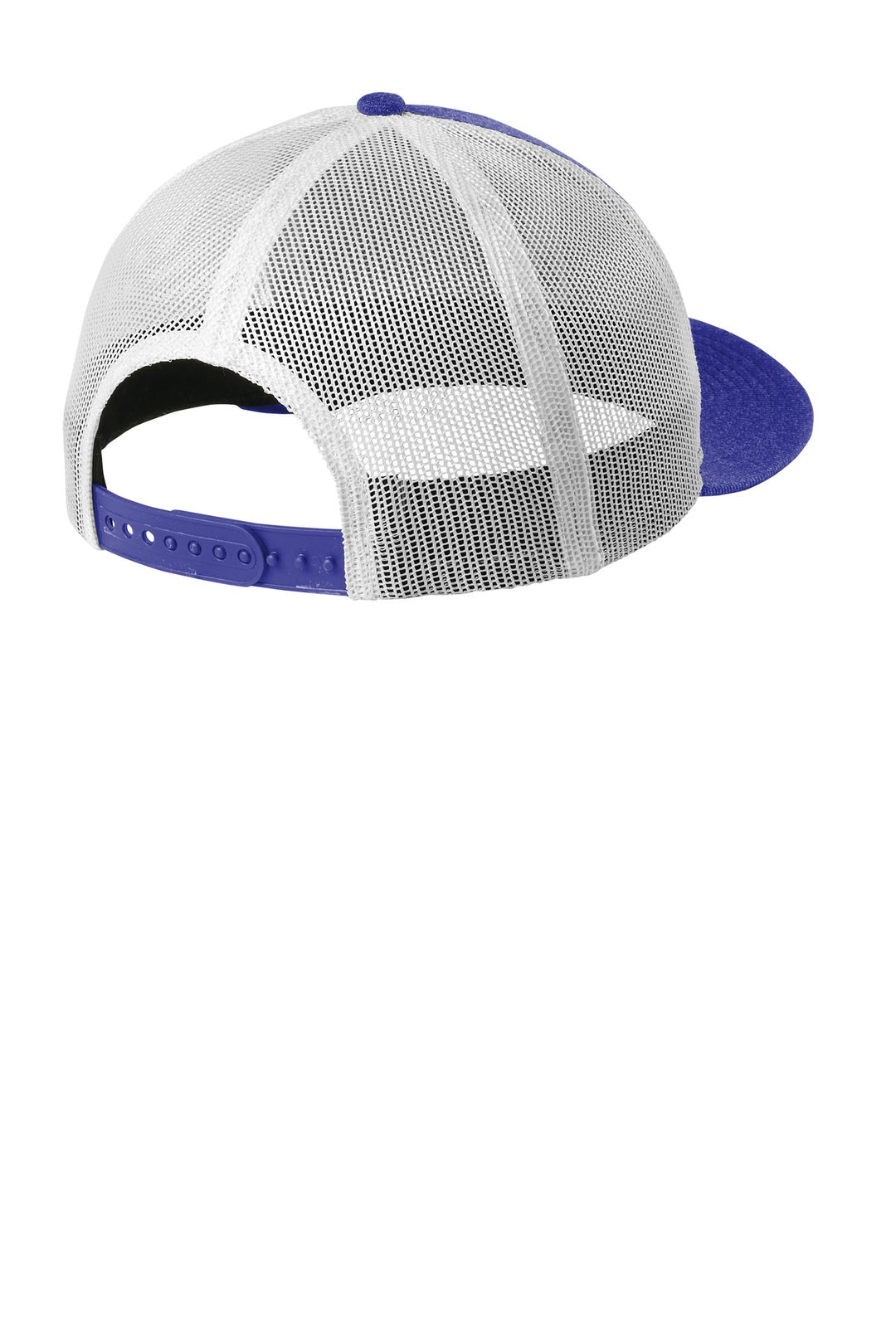 Rear View of Heather Roy/Wh New Era Snapback Low Profile Trucker Cap NE207