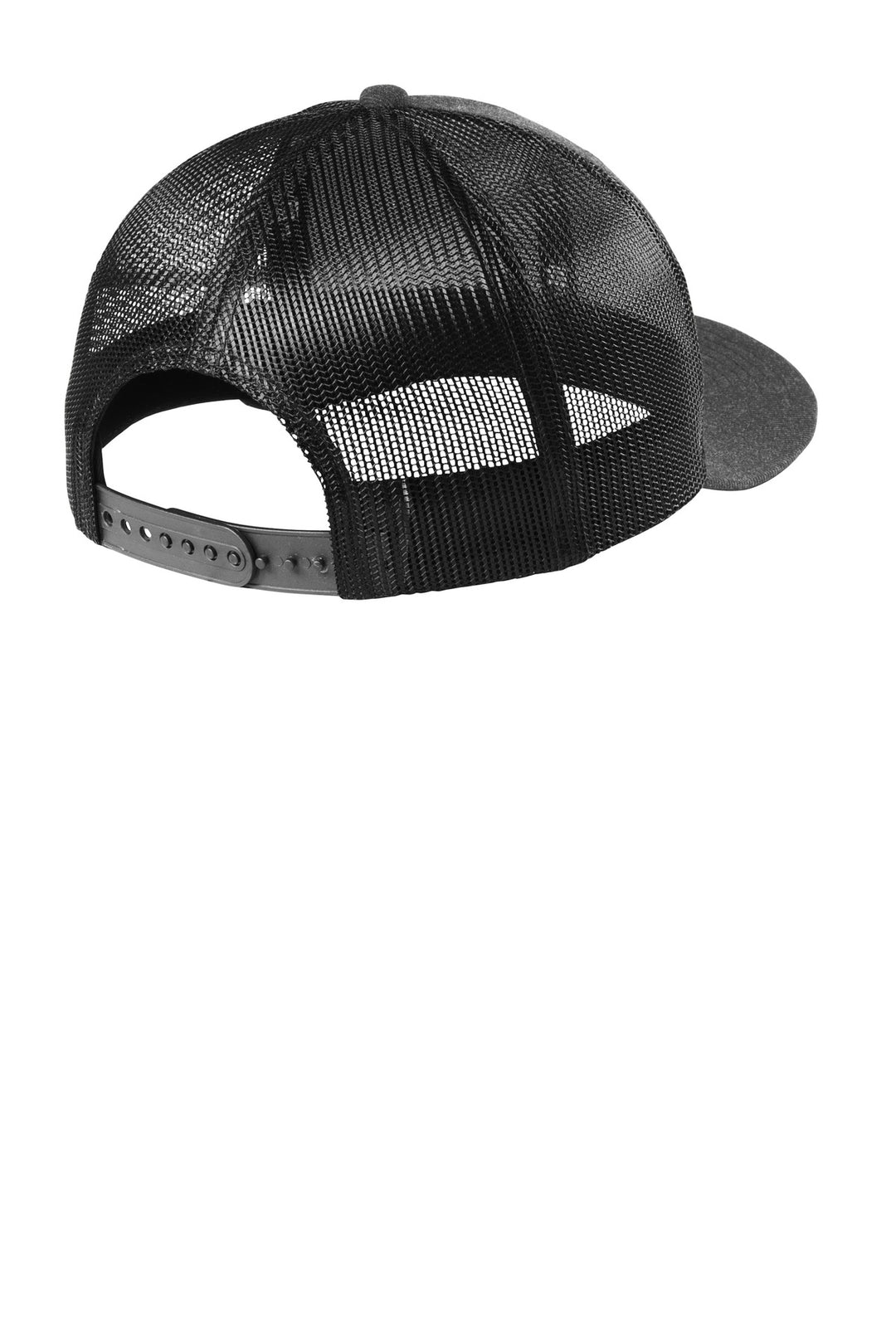 Rear View of HtGrph/Blk New Era Snapback Low Profile Trucker Cap NE207