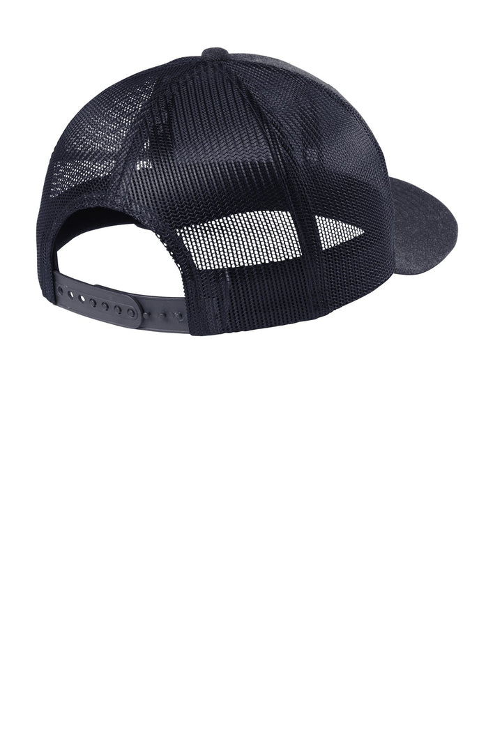 Rear View of Hthr Navy/Navy New Era Snapback Low Profile Trucker Cap NE207