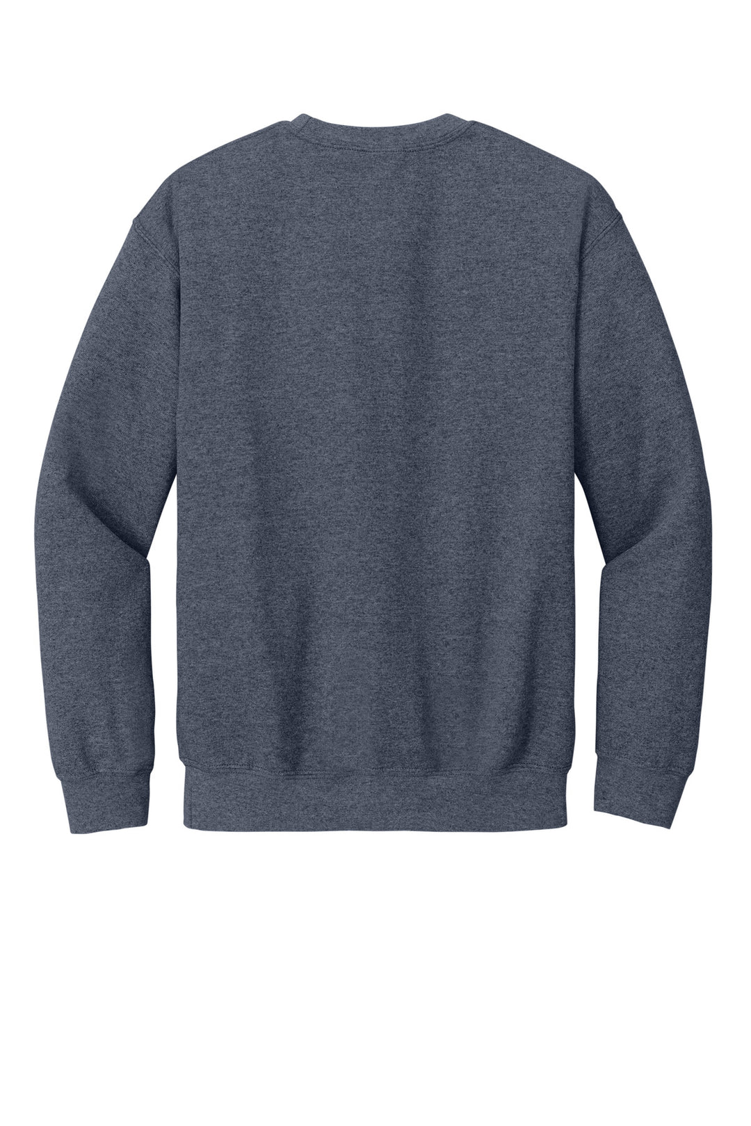 Rear View of HthrDkNavy Gildan Heavy Blend Crewneck Sweatshirt. 18000
