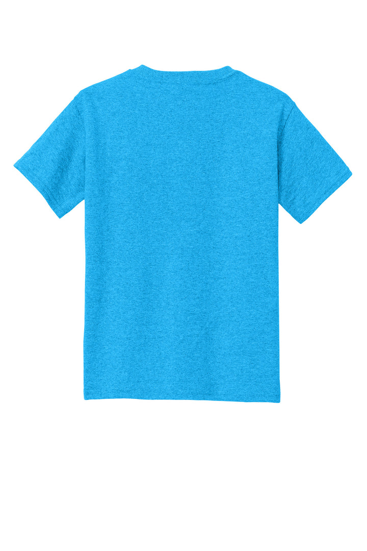 Rear View of HtSapphire Gildan - Youth Heavy Cotton 100% Cotton T-Shirt. 5000B