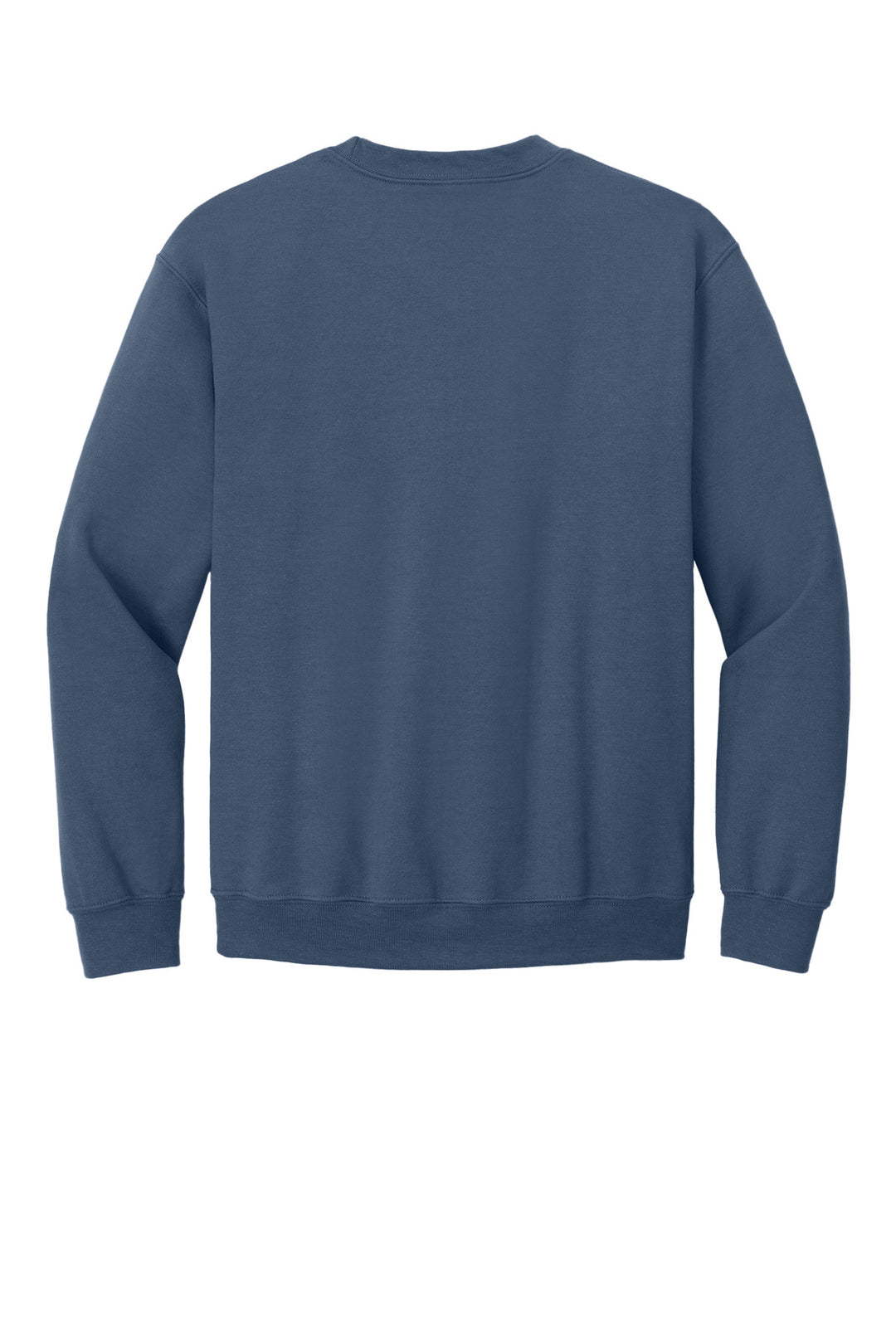 Rear View of Indigo Blue Gildan Heavy Blend Crewneck Sweatshirt. 18000