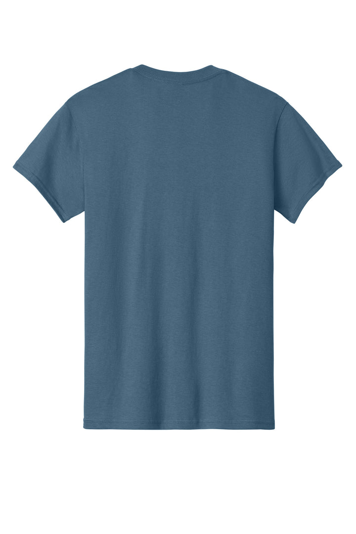 Rear View of Indigo Blue Gildan - Heavy Cotton 100% Cotton T-Shirt. 5000