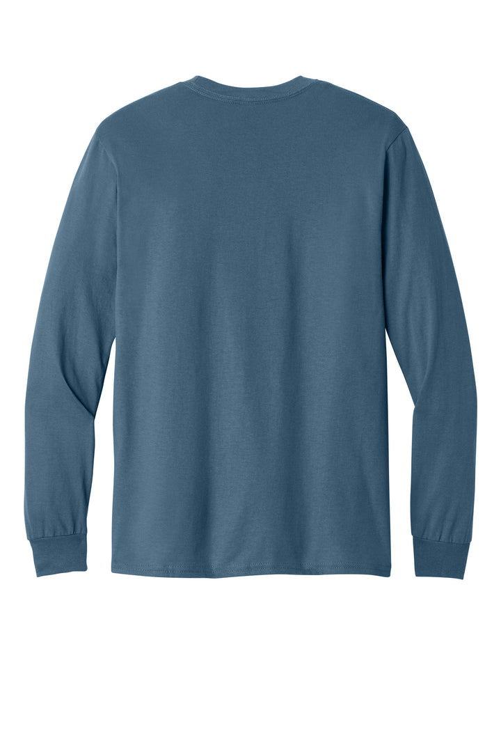 Rear View of IndigoBlue Gildan - Heavy Cotton 100% Cotton Long Sleeve T-Shirt. 5400