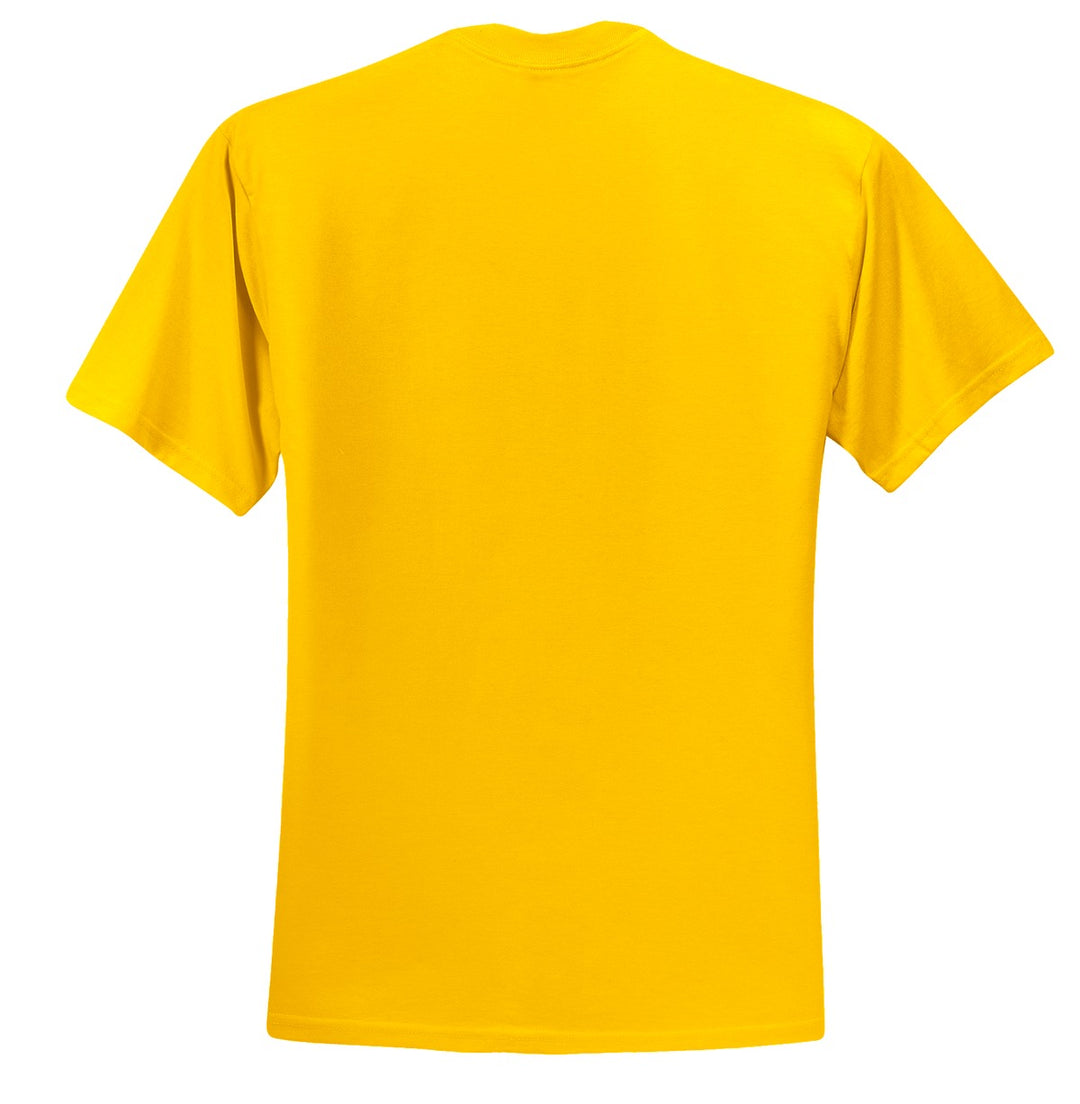 Rear View of Island Yellow Jerzees - Dri-Power 50/50 Cotton/Poly T-Shirt. 29M