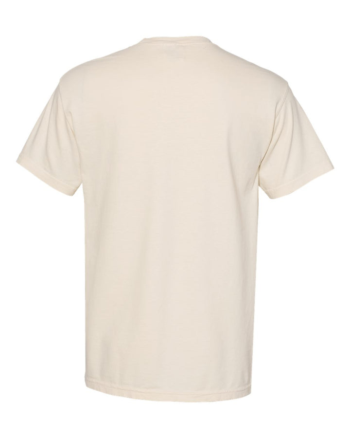 Rear View of Ivory Garment-Dyed Heavyweight Pocket T-Shirt - 6030