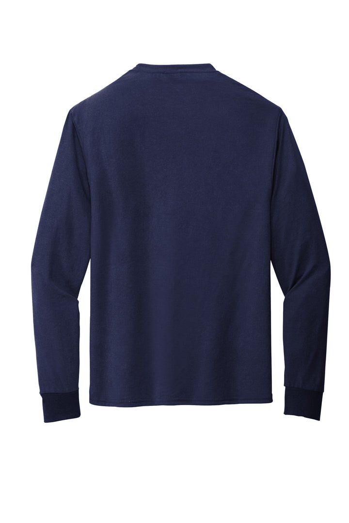 Rear View of JNavy Jerzees Dri-Power 100% Polyester Long Sleeve T-Shirt 21LS