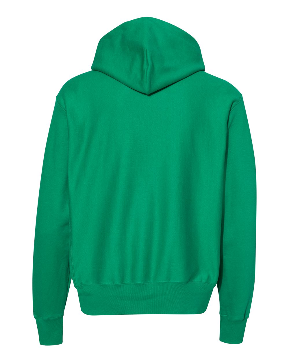 Rear View of Kelly Green Reverse Weave® Hooded Sweatshirt - S101