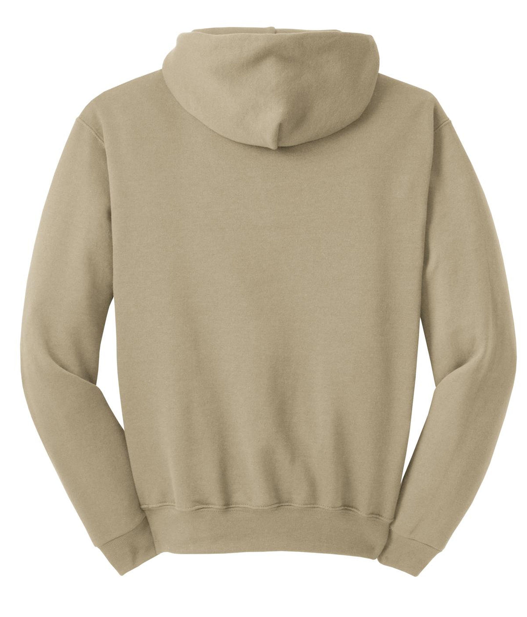 Rear View of Khaki Jerzees NuBlend Pullover Hooded Sweatshirt. 996M