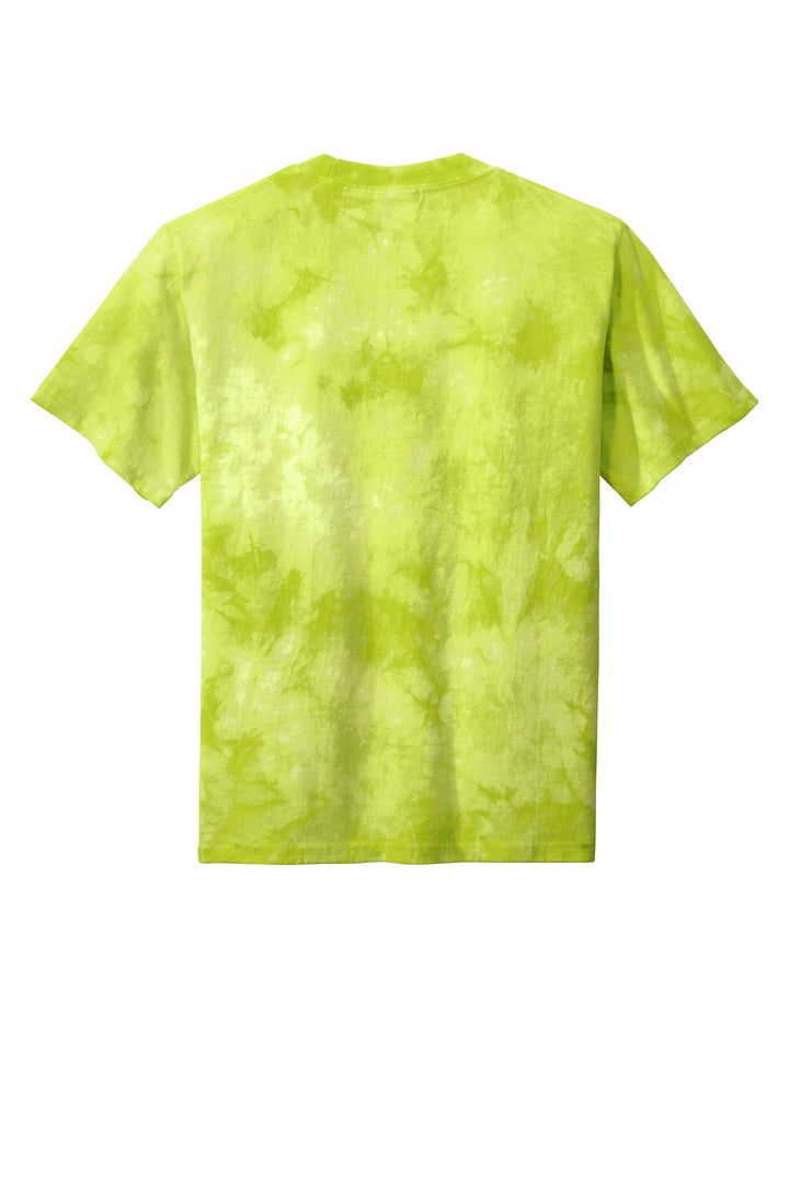 Rear View of Lemon Lime Port & Company Youth Crystal Tie-Dye Tee PC145Y