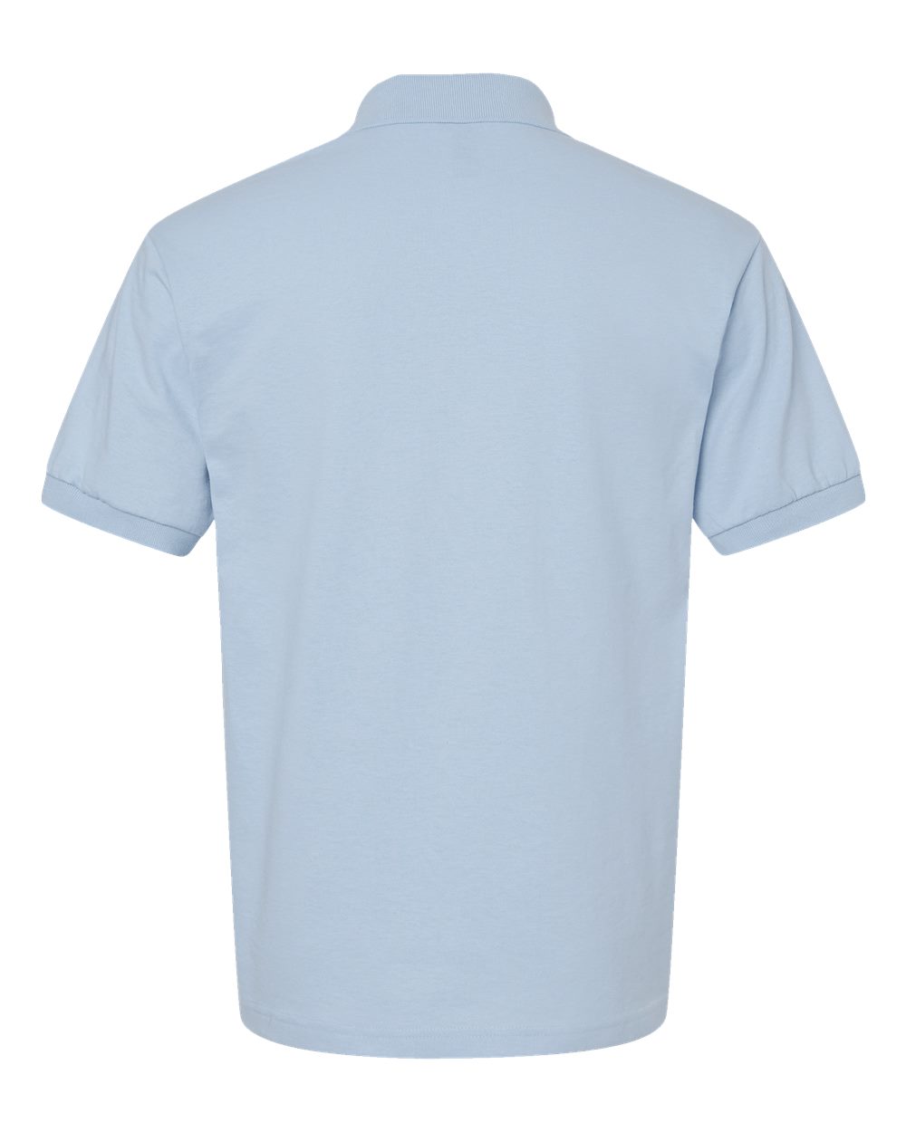 Rear View of Light Blue DryBlend® Jersey Polo - 8800
