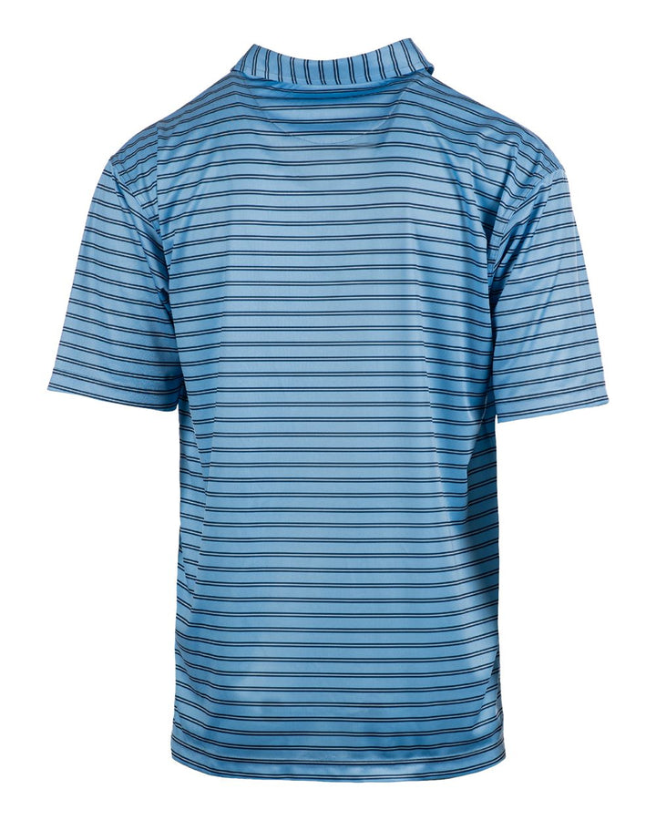 Rear View of Light Blue/ Navy Golf Polo - 0101